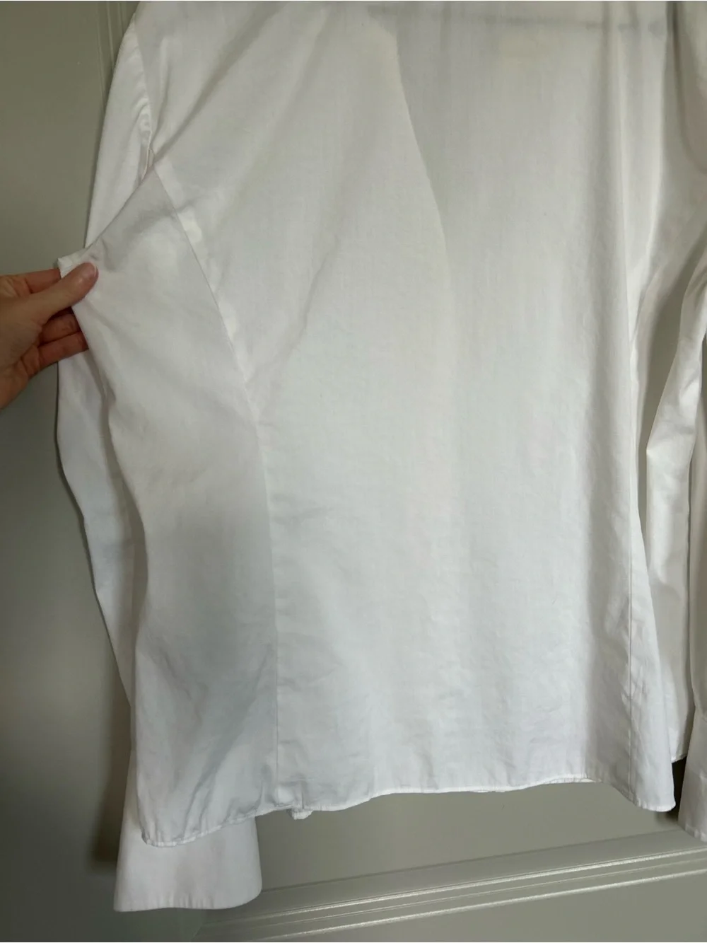 Lafayette 148 New York White V-Neck Collared Button-Front Blouse - Picture 9 of 15